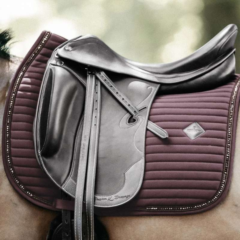 Tapis de selle dressage Pearls Marron