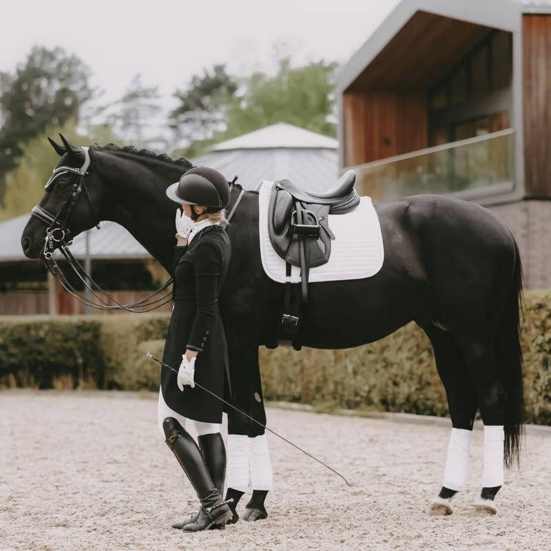 Tapis de selle de dressage Perles Blanc