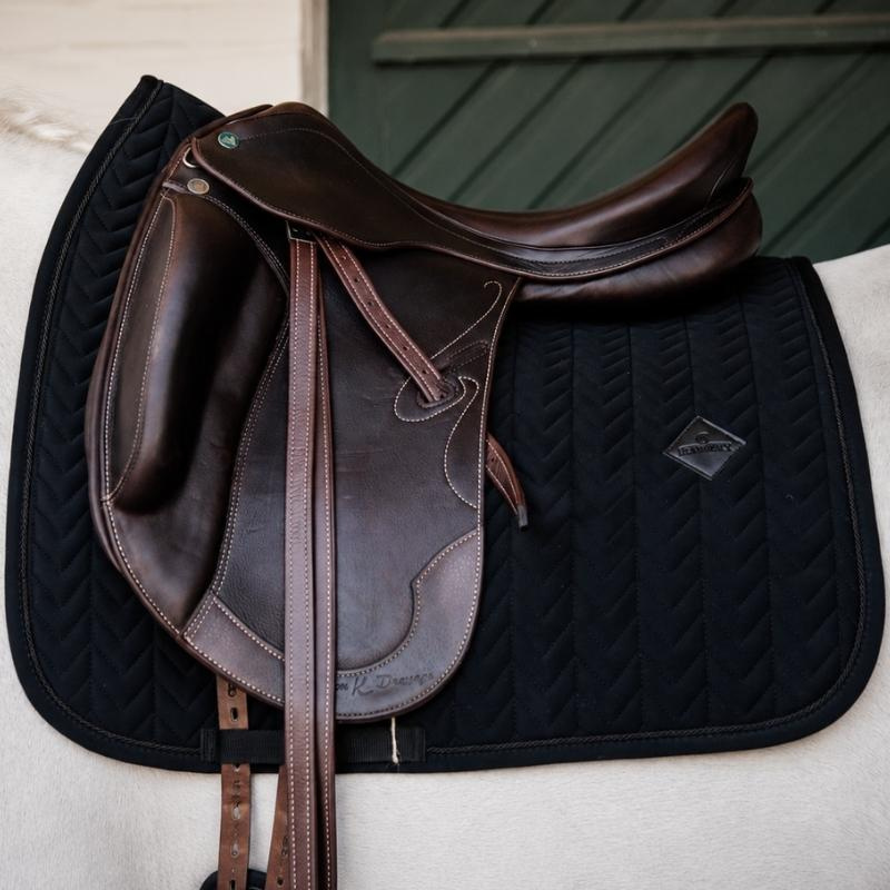 Tapis de selle dressage Fishbone Noir