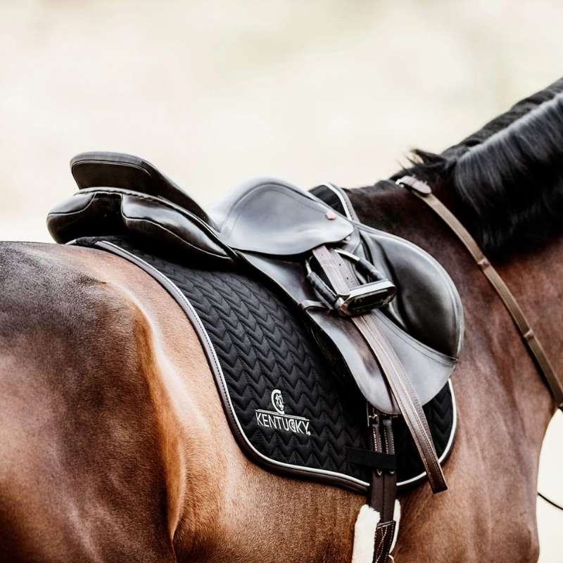 Tapis de selle Leather Fishbone Noir