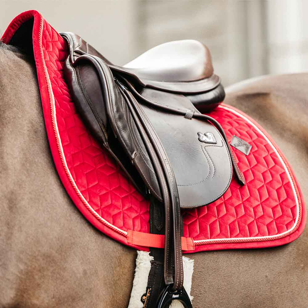 Tapis de selle mixte Velvet rouge