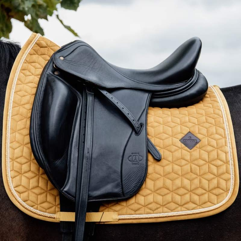 Tapis de selle dressage Velvet Moutarde