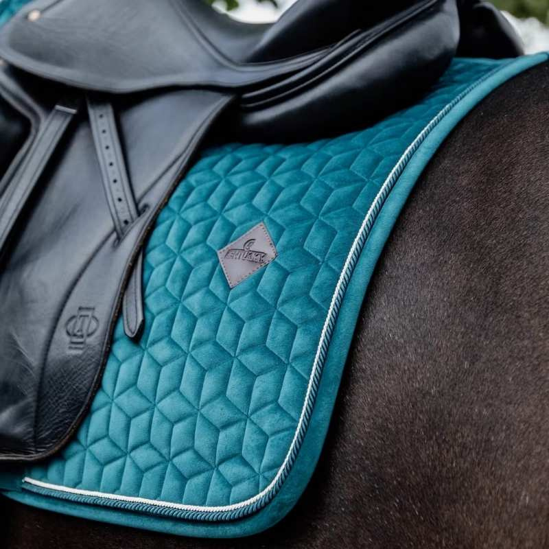 Tapis de selle de dressage Velvet Vert émeraude