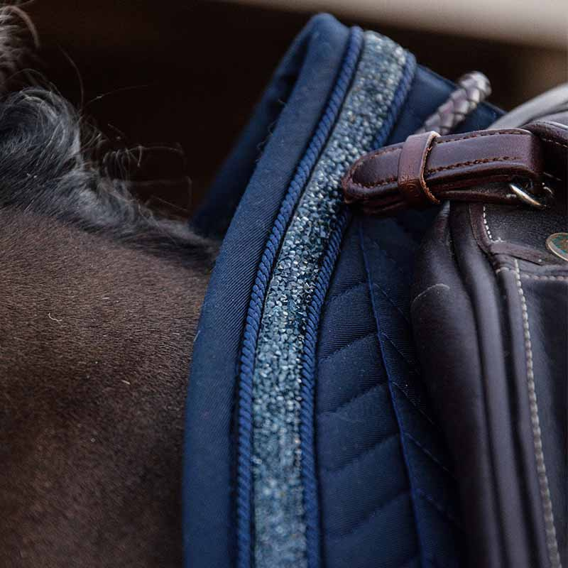 Tapis de selle de dressage à Paillettes Bleu Marine