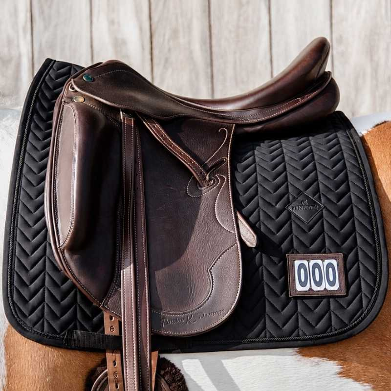 Tapis de selle dressage Fishbone Competition Noir