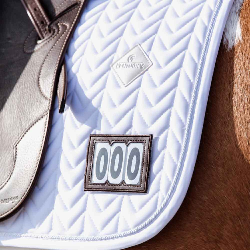 Tapis de selle dressage Fishbone Competition Blanc