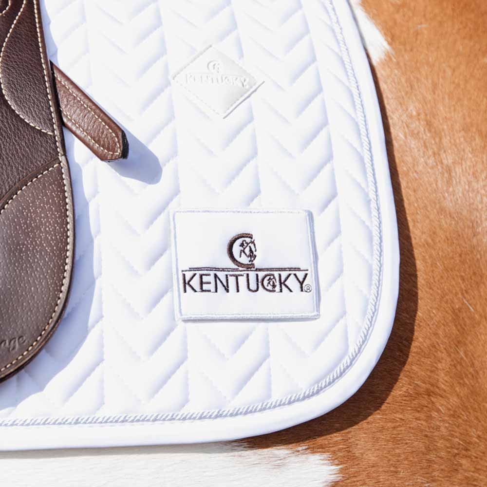 Tapis de selle dressage Fishbone Competition Blanc