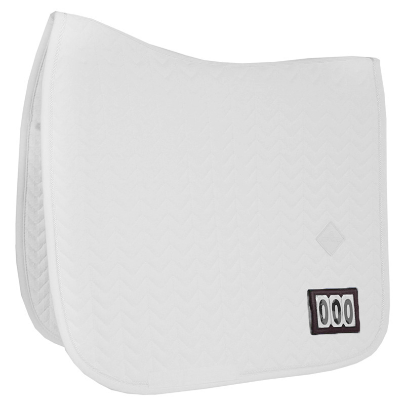 Tapis de selle dressage Fishbone Competition Blanc