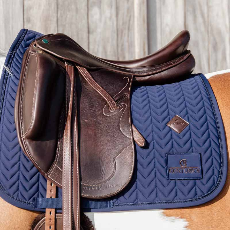 Tapis de selle dressage Fishbone Competition Bleu Marine