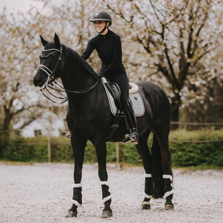 Tapis de selle dressage Pied-de-Poule Noir