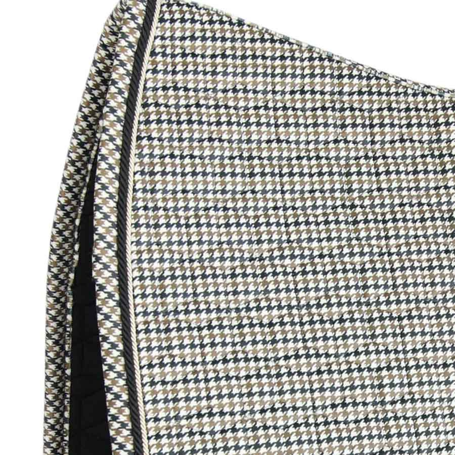Tapis de selle dressage Pied-de-Poule Marron