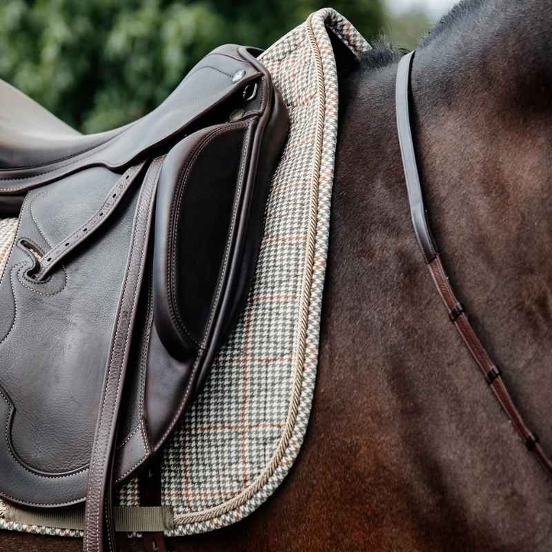 Tapis de selle dressage Pied-de-Poule Beige