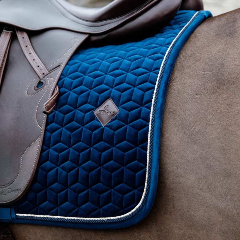 Tapis de selle de dressage Basic Velours Bleu Marine