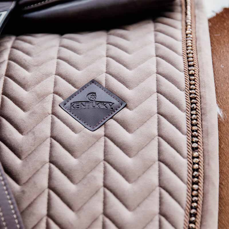 Tapis de selle de dressage Velvet Perles Beige