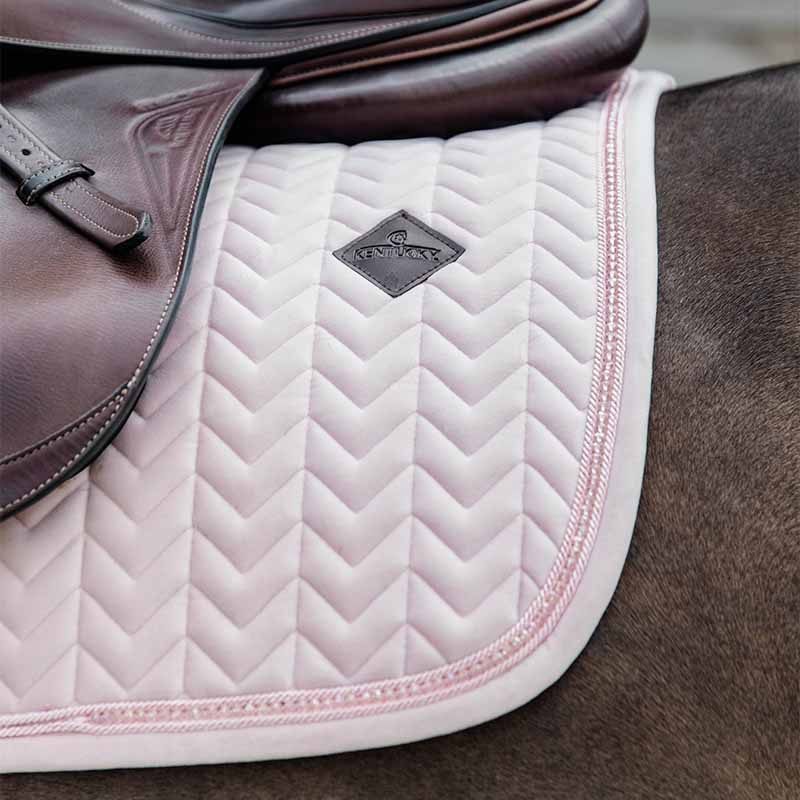 Tapis de selle de dressage Velvet Perles Rose