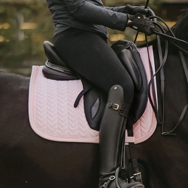 Tapis de selle de dressage Velvet Perles Rose