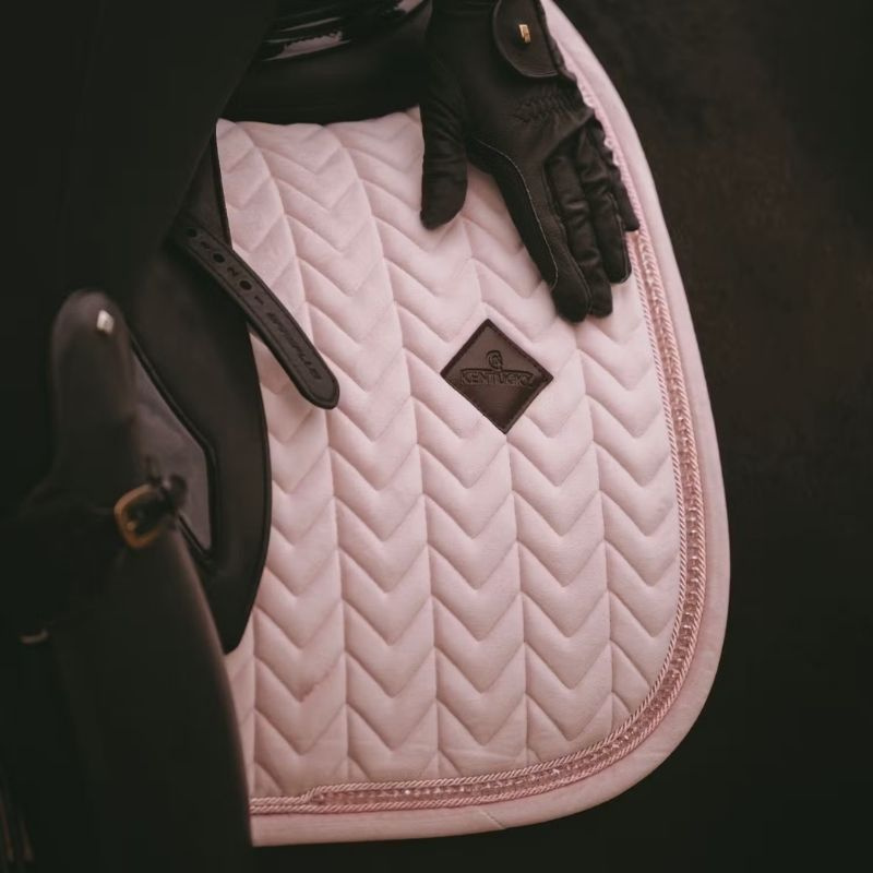 Tapis de selle de dressage Velvet Perles Rose