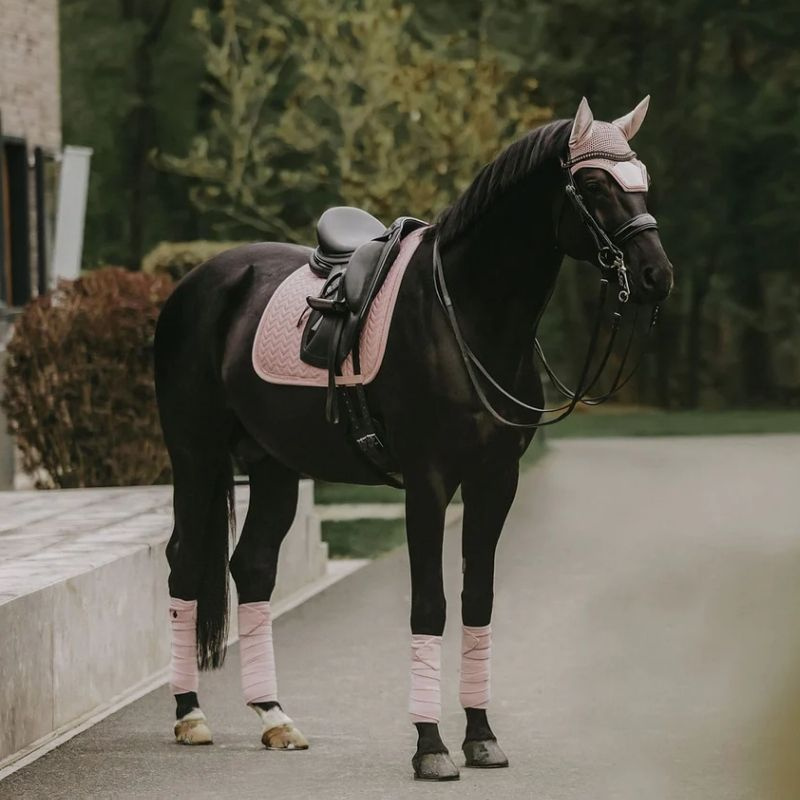 Tapis de selle de dressage Velvet Perles Rose
