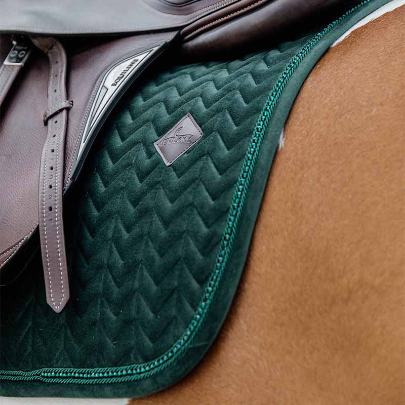 Tapis de selle Velours Perles Vert  
