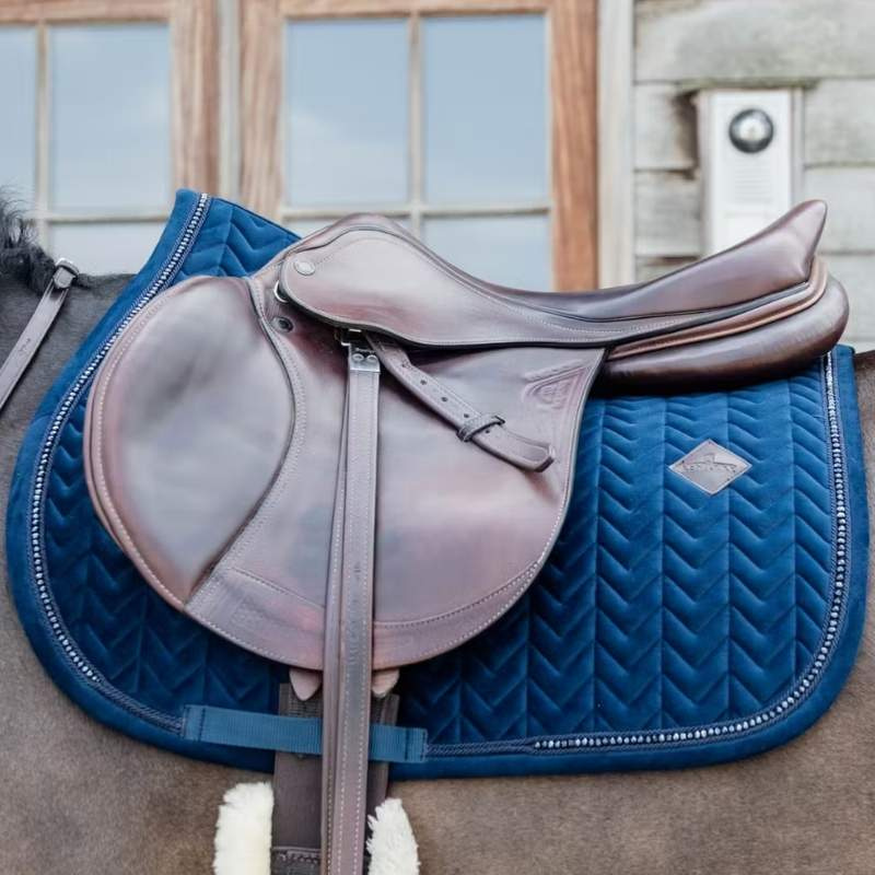 Tapis de selle Velours Perles Bleu Marine  