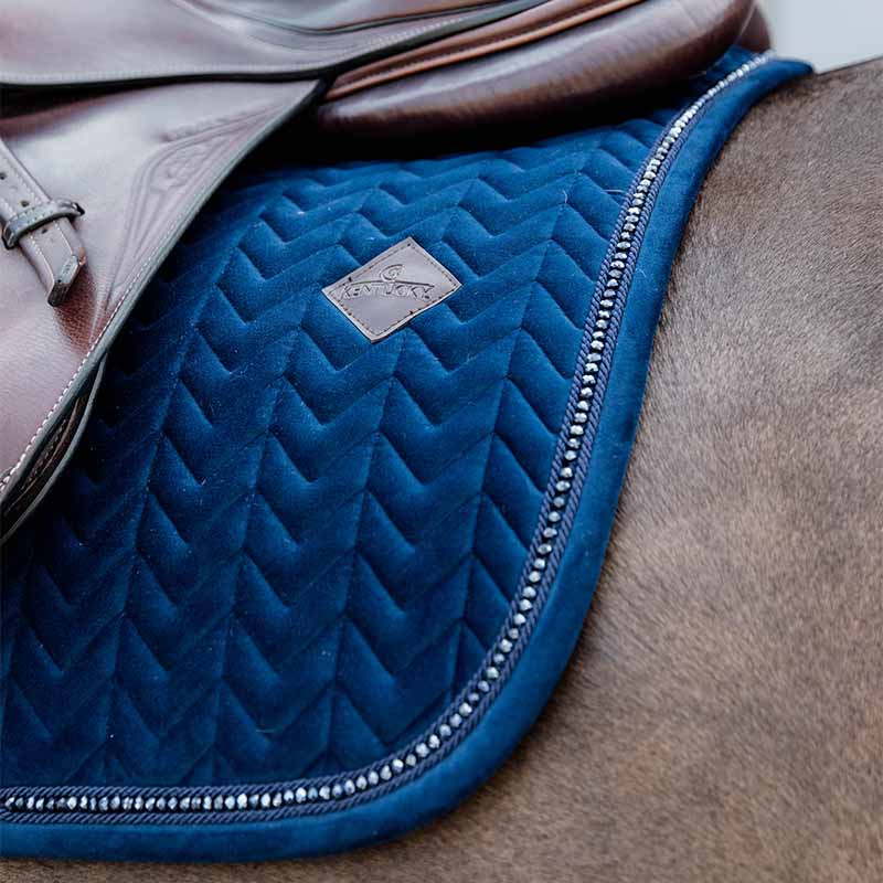 Tapis de selle Velours Perles Bleu Marine  