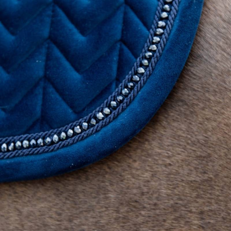 Tapis de selle Velours Perles Bleu Marine  