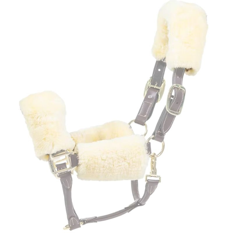 Ensemble peau de mouton pour licol Naturel