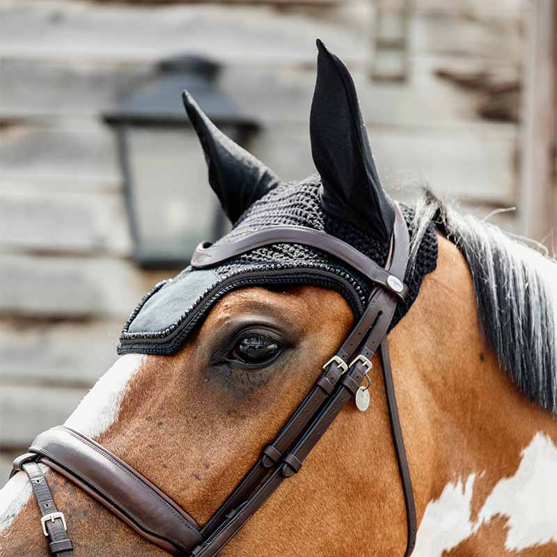 Bonnet Wellington Velours Perles Noir