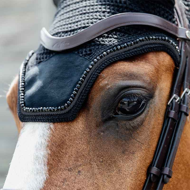 Bonnet Wellington Velours Perles Noir