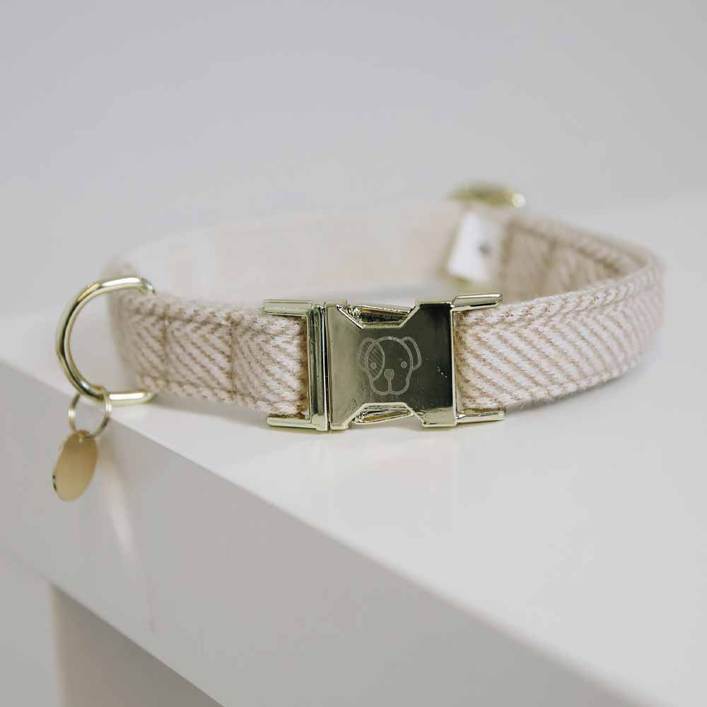 Collier pour chien en Laine Beige 
