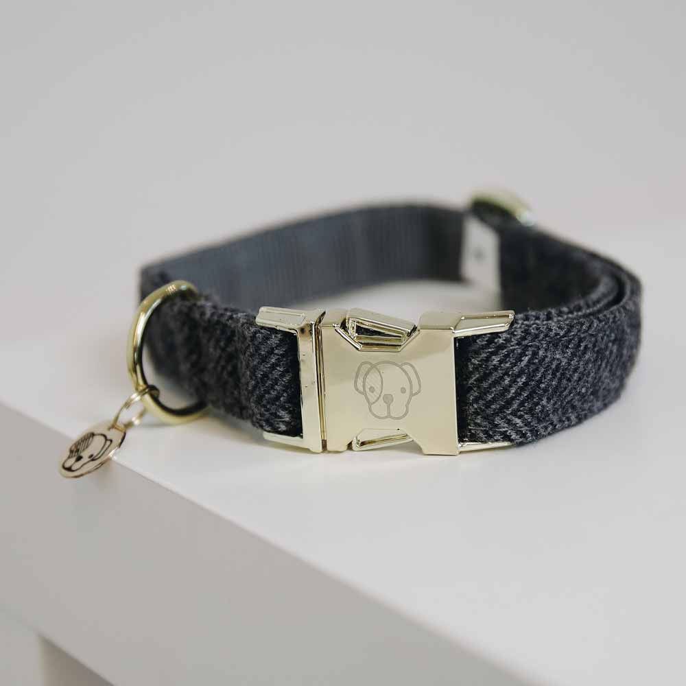 Collier pour chien en Laine Gris 