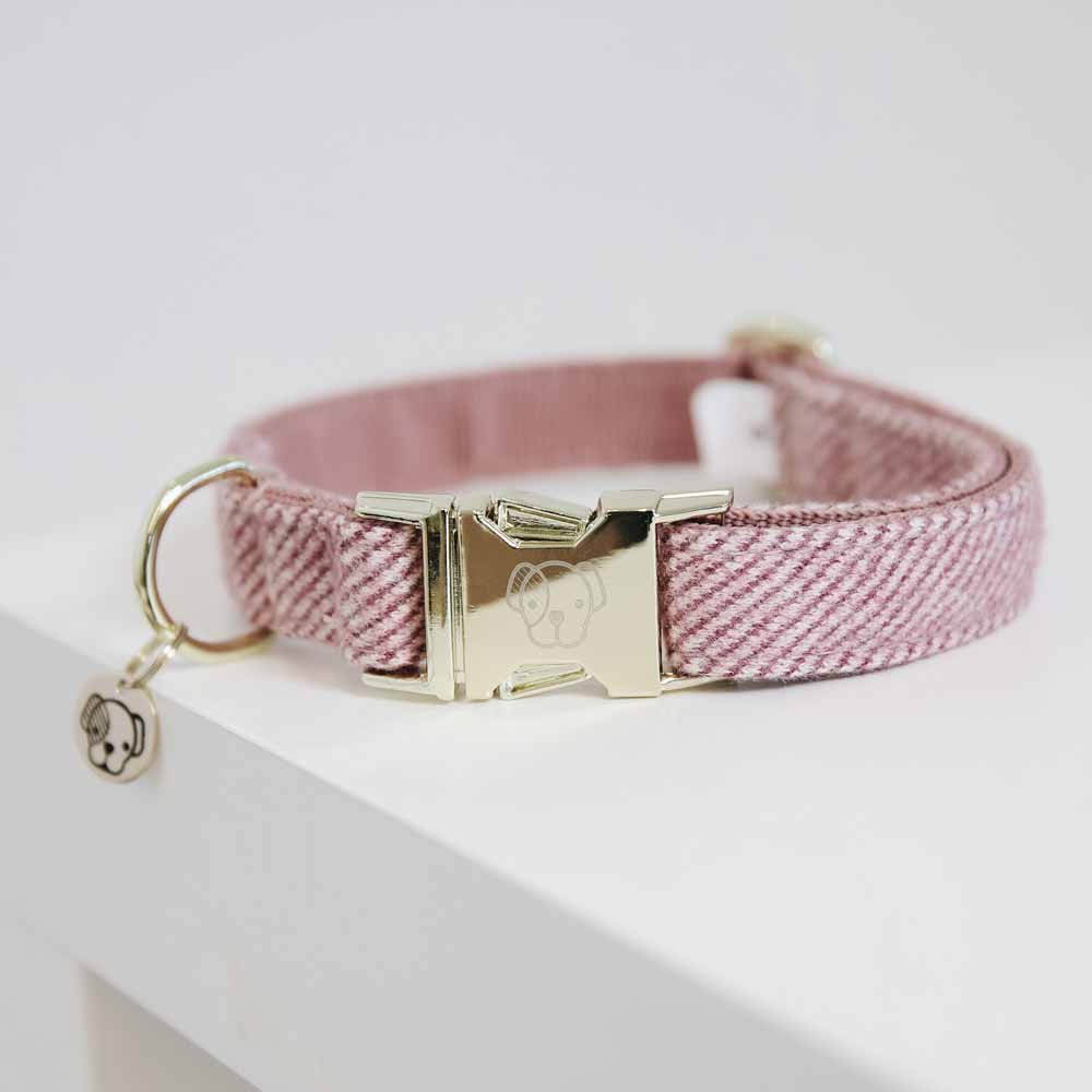 Collier pour chien en Laine Rose 