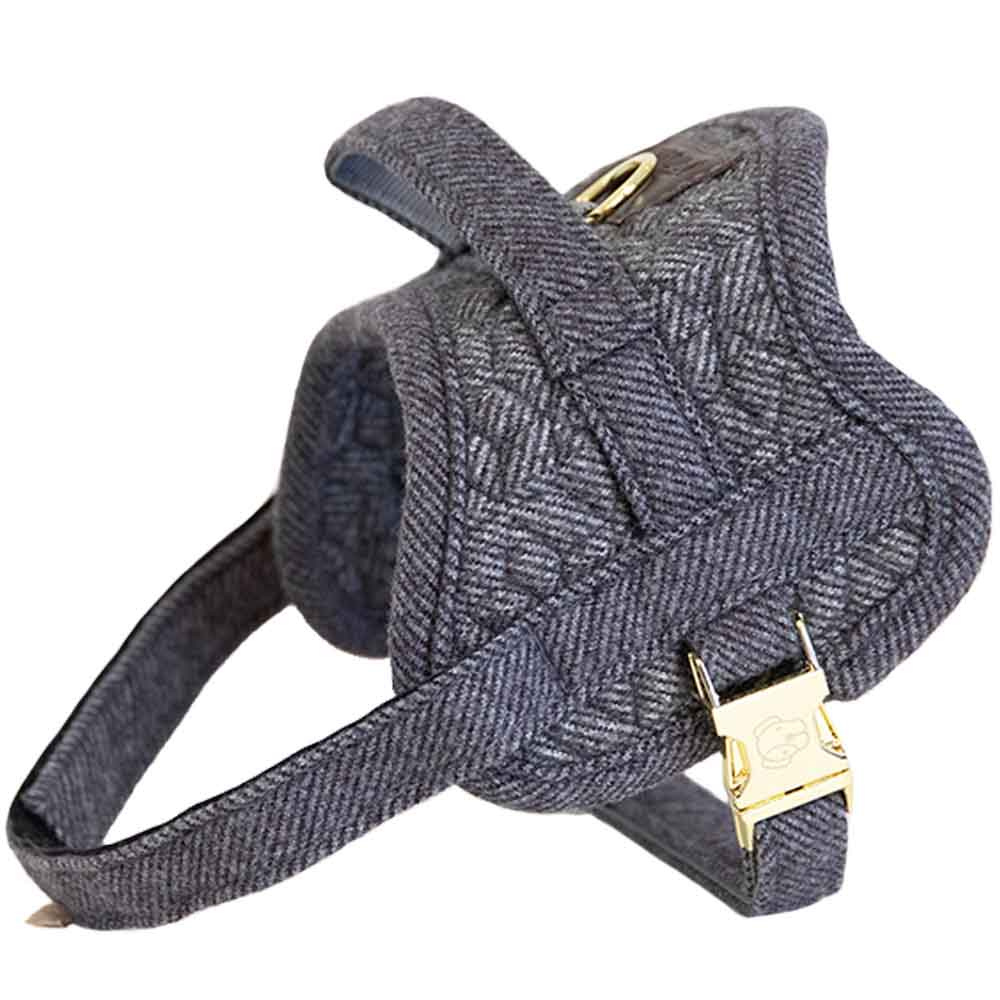 Harnais pour chien en laine gris 