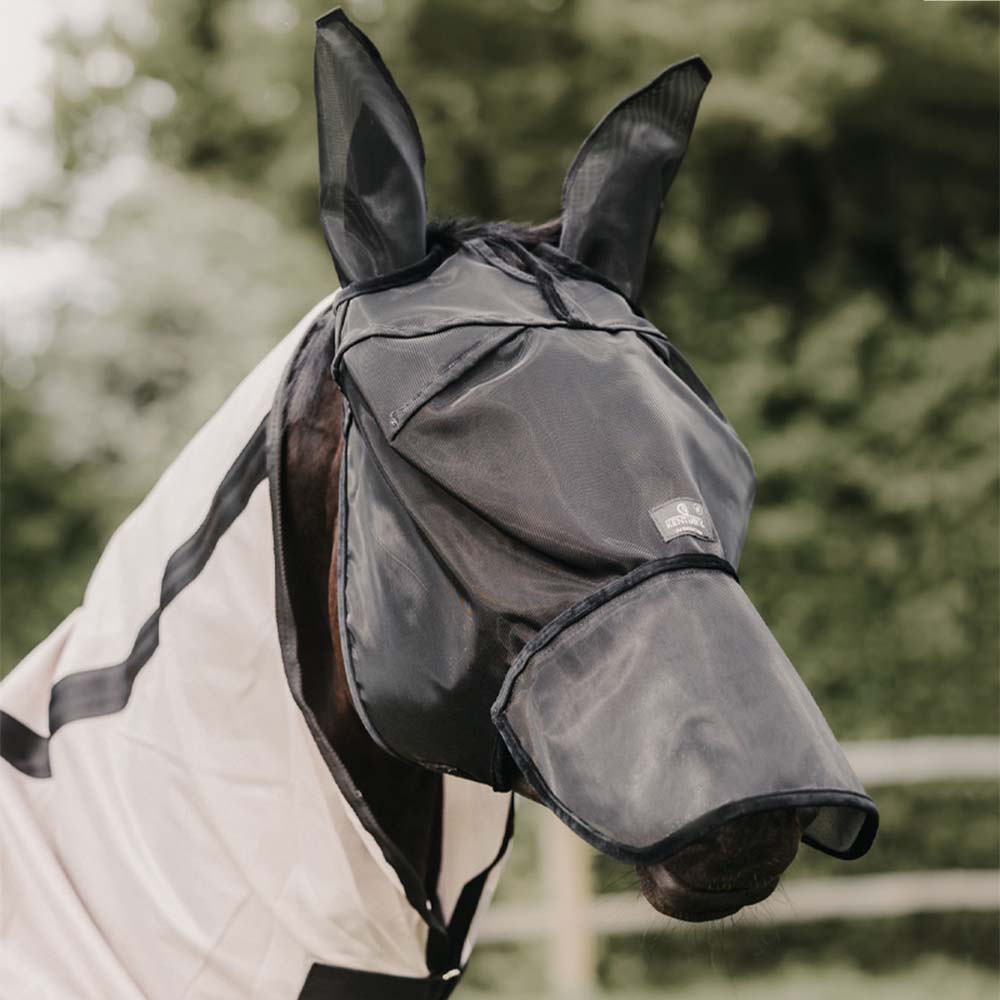Masque Anti-Mouches Classic avec Oreilles et Nez Noir