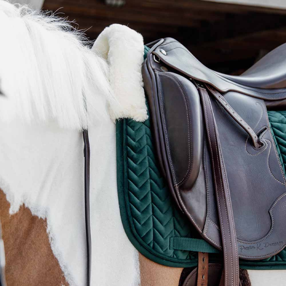 Tapis de selle dressage Skin Friendly Velvet Vert