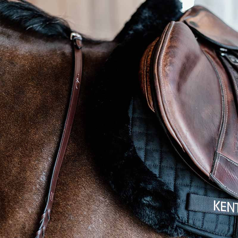 Tapis de selle Hunter Vegan Sheepskin Noir