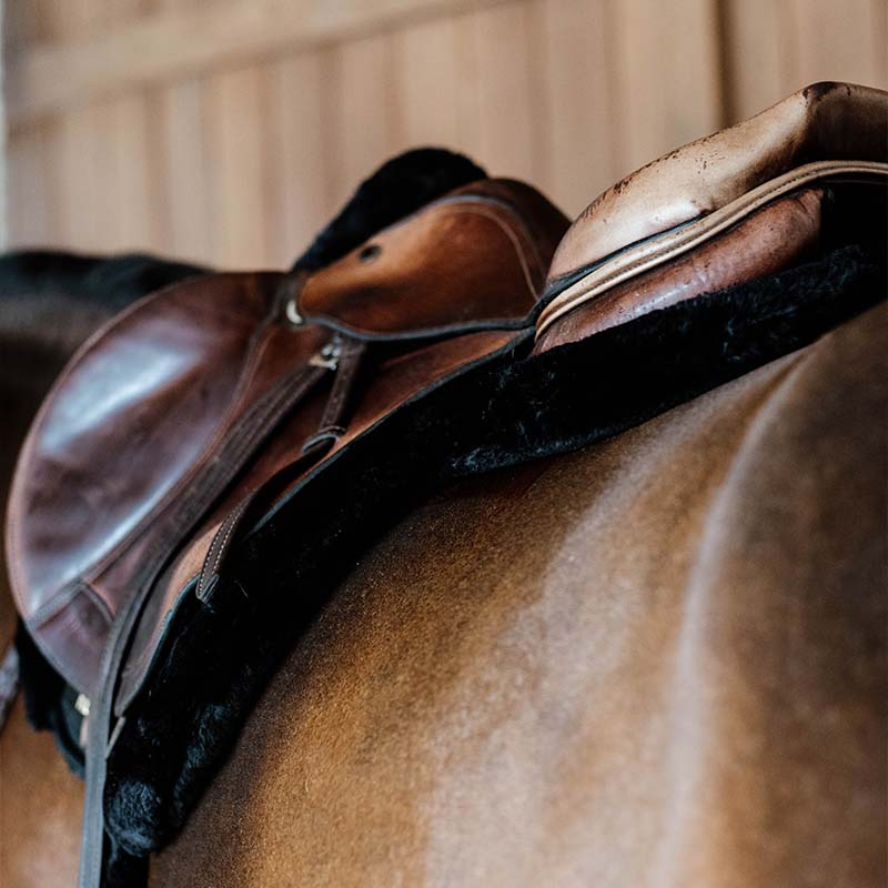 Tapis de selle Hunter Vegan Sheepskin Noir
