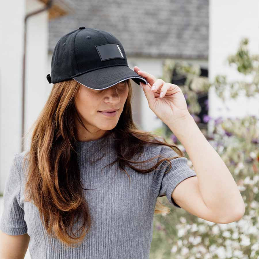Casquette Logo en Caoutchouc Noire