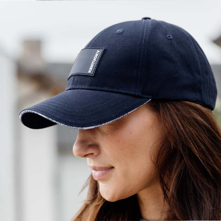 Casquette Logo en Caoutchouc Bleu Marine