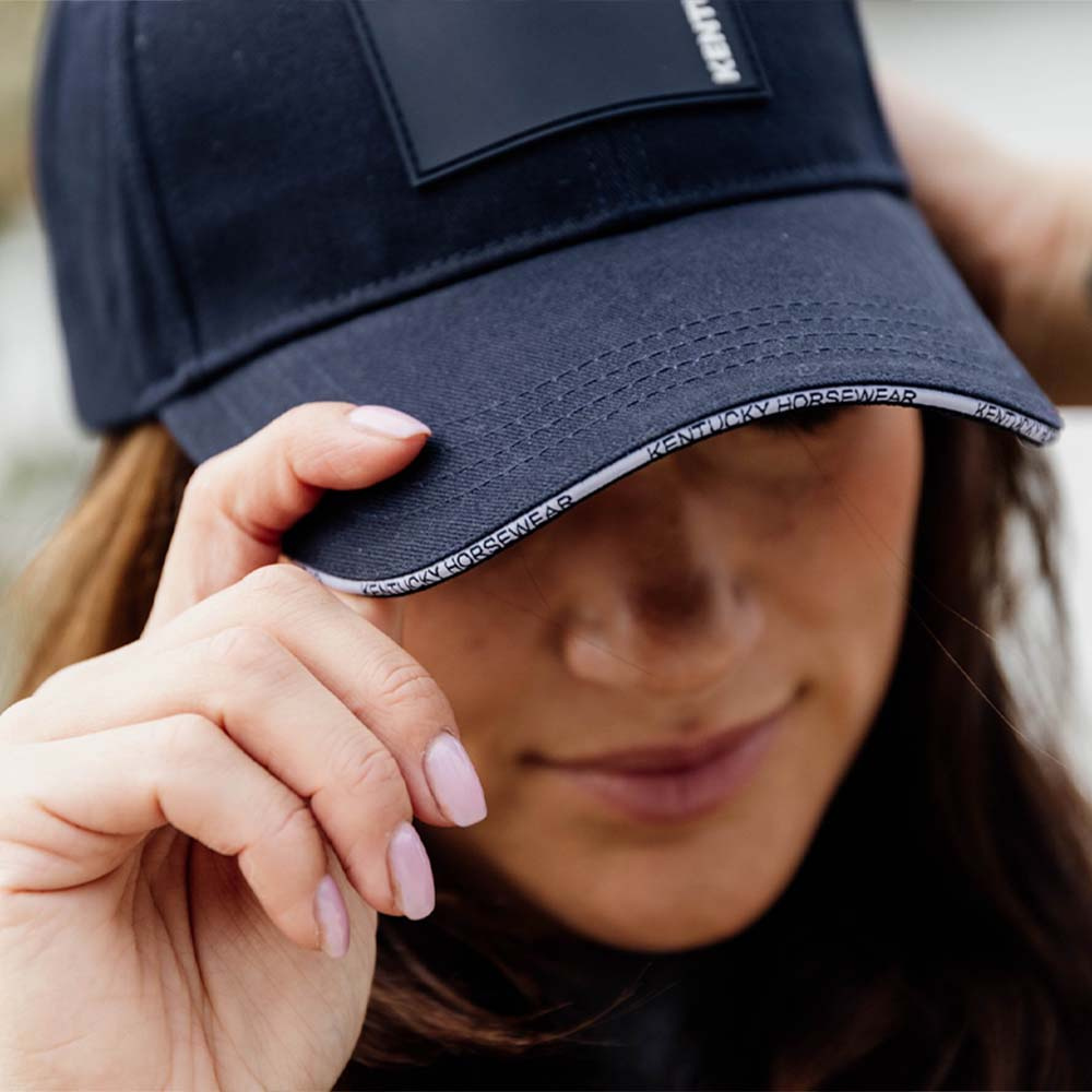 Casquette Logo en Caoutchouc Bleu Marine