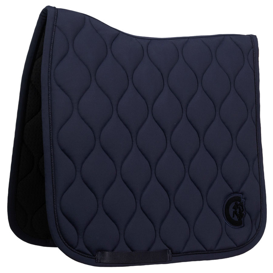 Tapis de selle dressage Wave 3D Logo Bleu Marine
