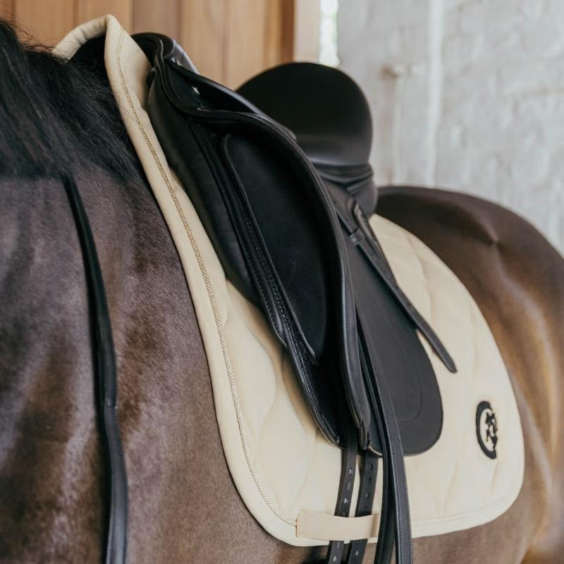 Tapis de selle dressage Wave 3D Logo Beige