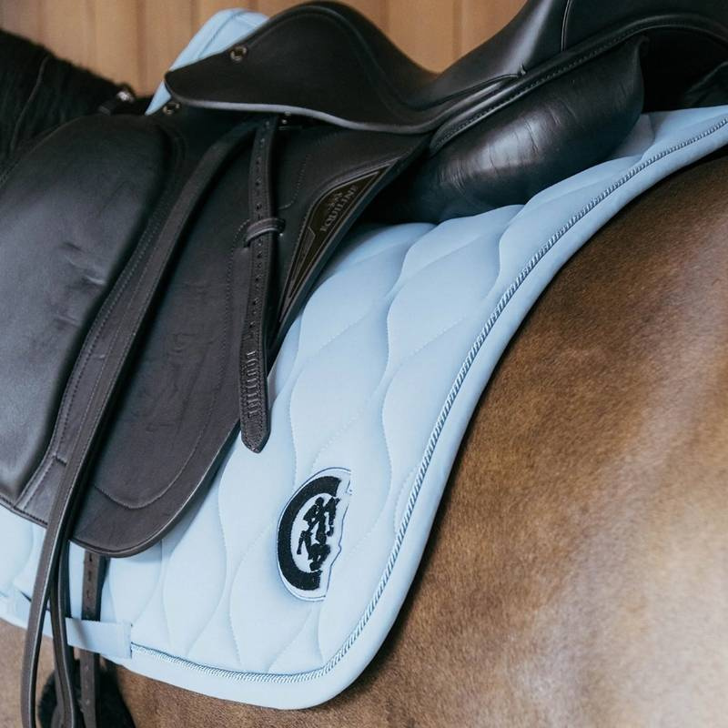 Tapis de selle dressage Wave 3D Logo Bleu Clair