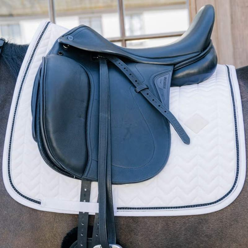 Tapis de selle dressage Metal Chain Blanc