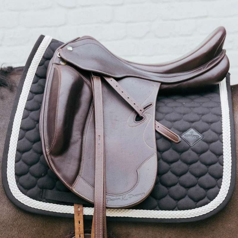 Tapis de selle dressage Plaited Cord Noir