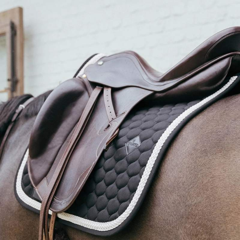 Tapis de selle dressage Plaited Cord Noir
