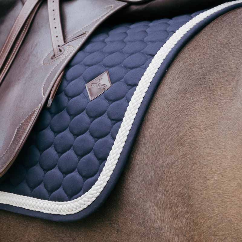 Tapis de selle dressage Plaited Cord Bleu Marine