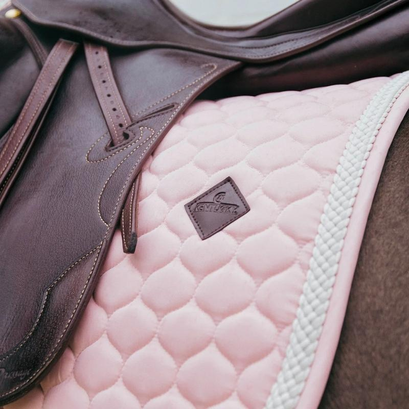 Tapis de selle dressage Plaited Cord Rose pâle