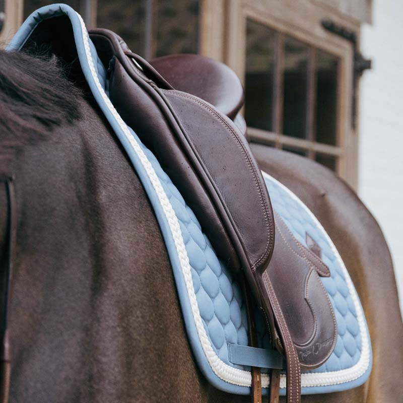 Tapis de selle dressage Plaited Cord Bleu Clair