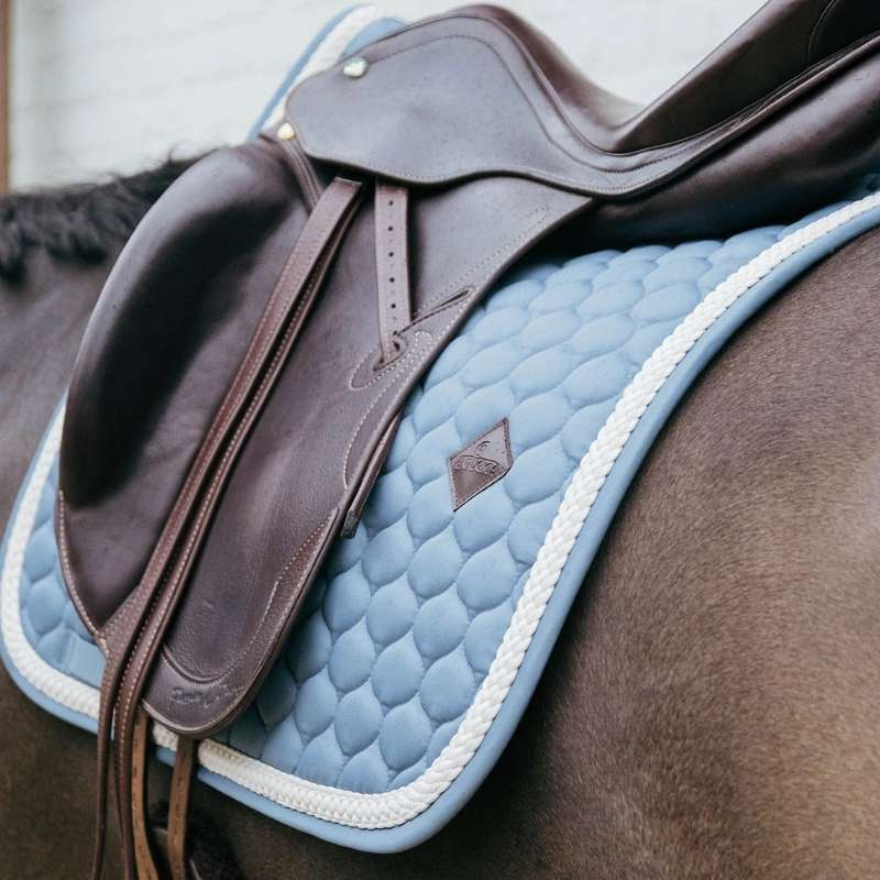 Tapis de selle dressage Plaited Cord Bleu Clair